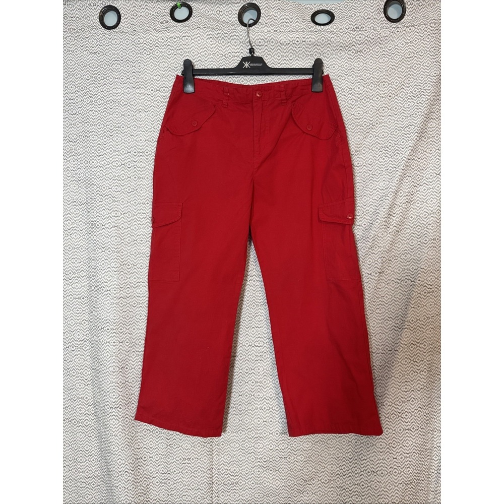 Allison Brittney Stretch Red Cargo Ankle Pants 12